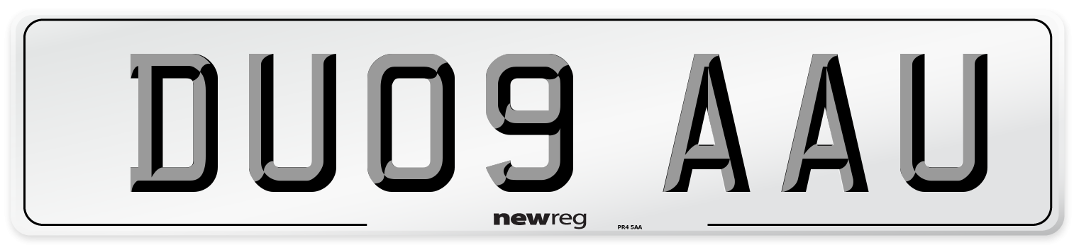 DU09 AAU Number Plate from New Reg